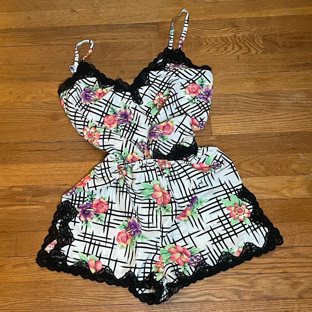 Victoria's Secret Gold Label Vintage 2 Piece Floral Cami and Shorts